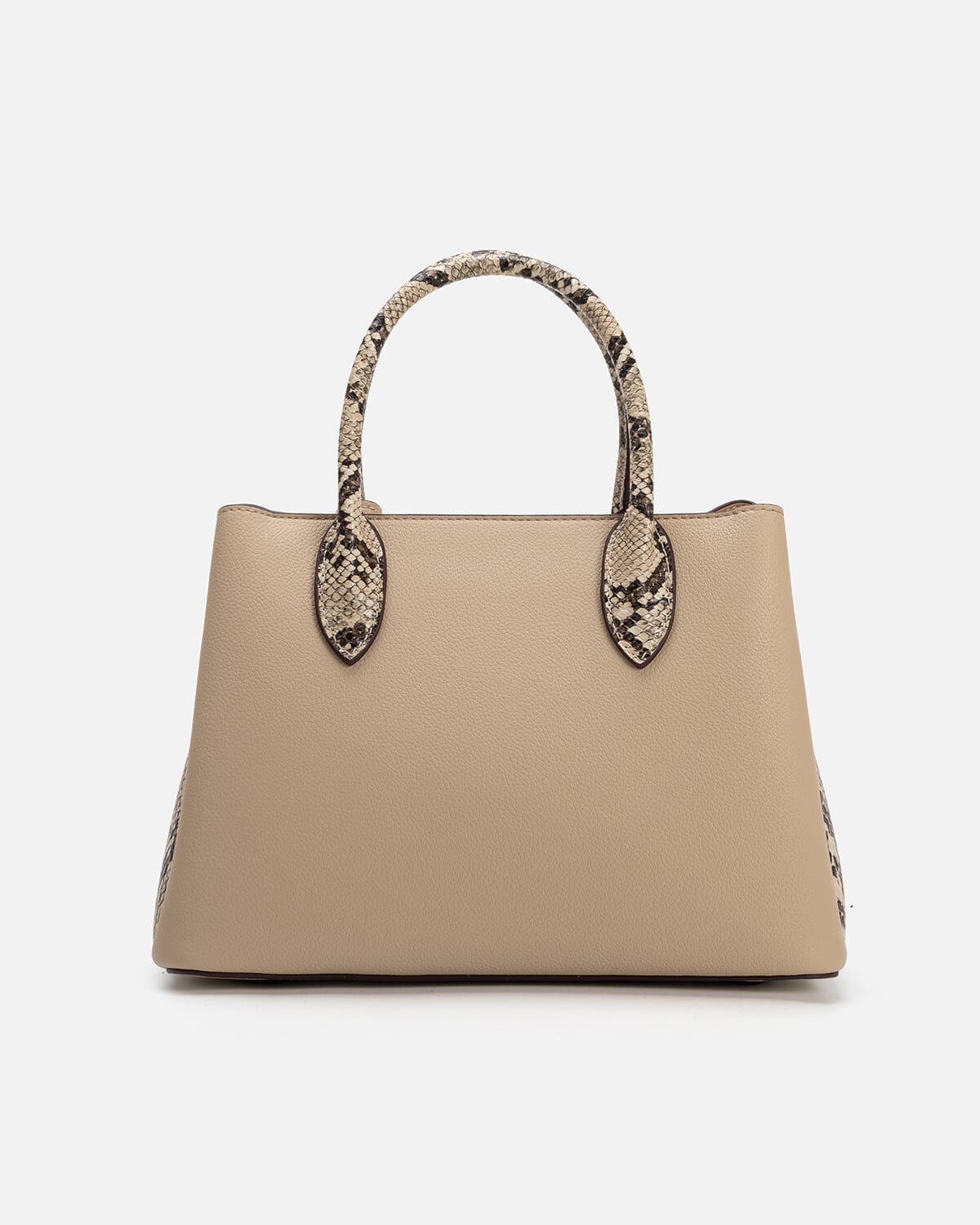 شنطة نسائية من الجلد بلون بيج